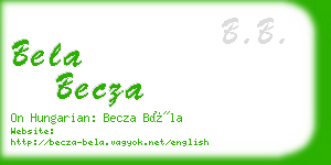 bela becza business card